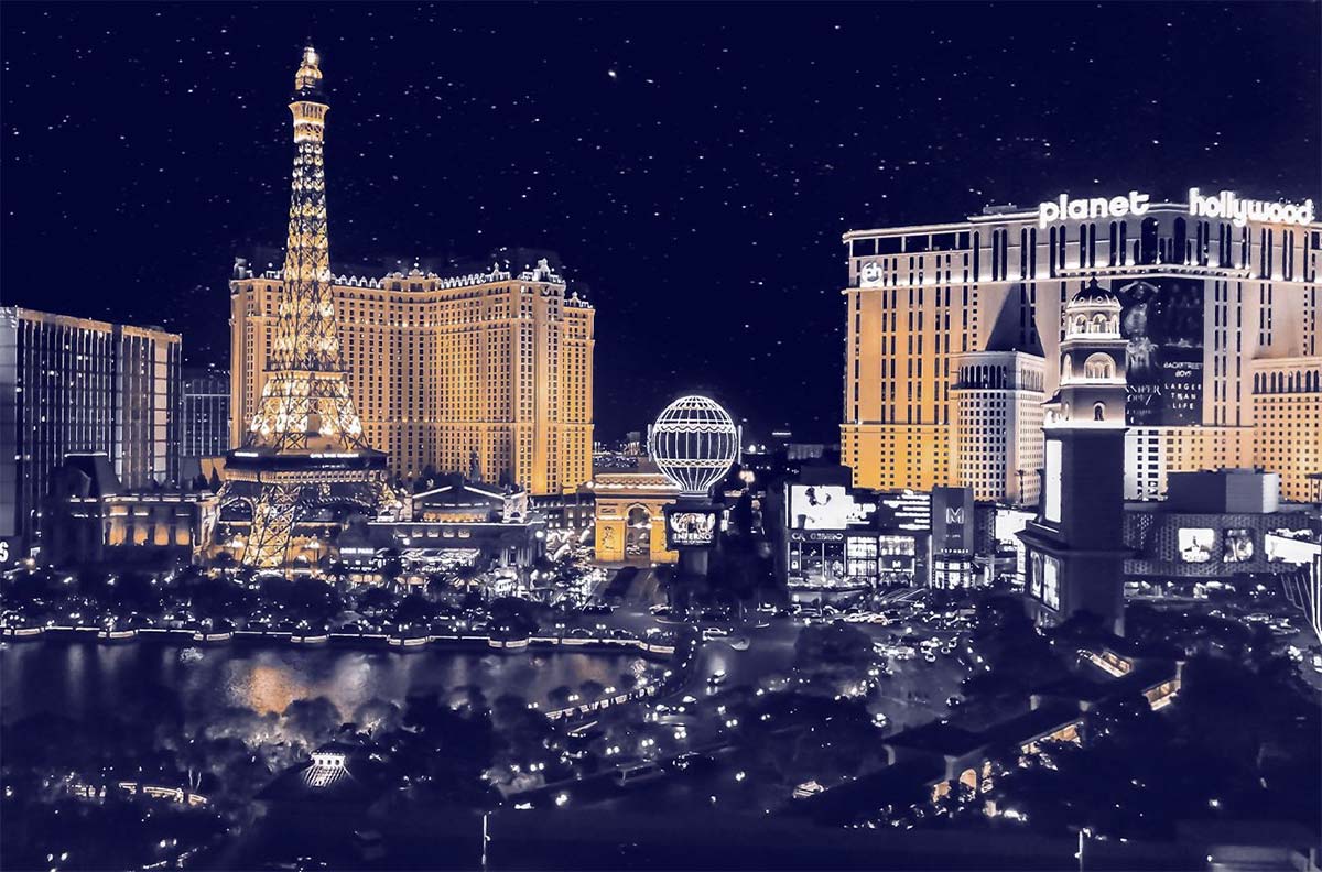Las Vegas Casinos On the Strip Night Time Photo