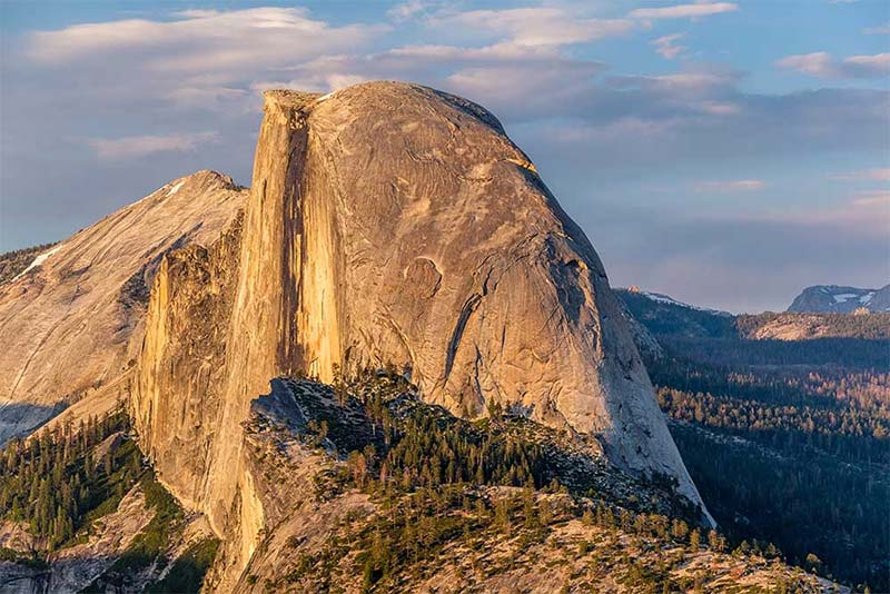 Half Dome Rock Formation at Sunset