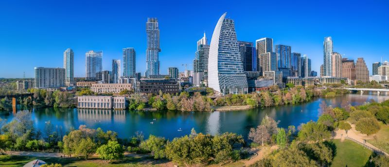 Cityscape of Austin Texas Zilker Park