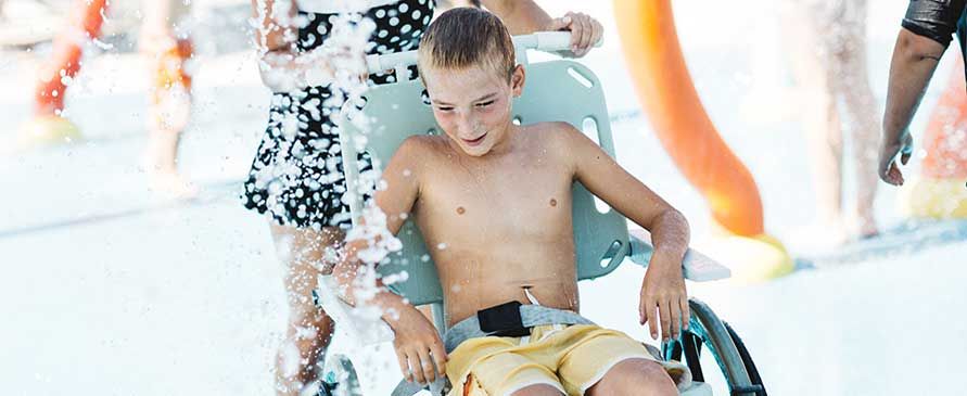 Hershey Park Accessibility Boy in Wheelchair