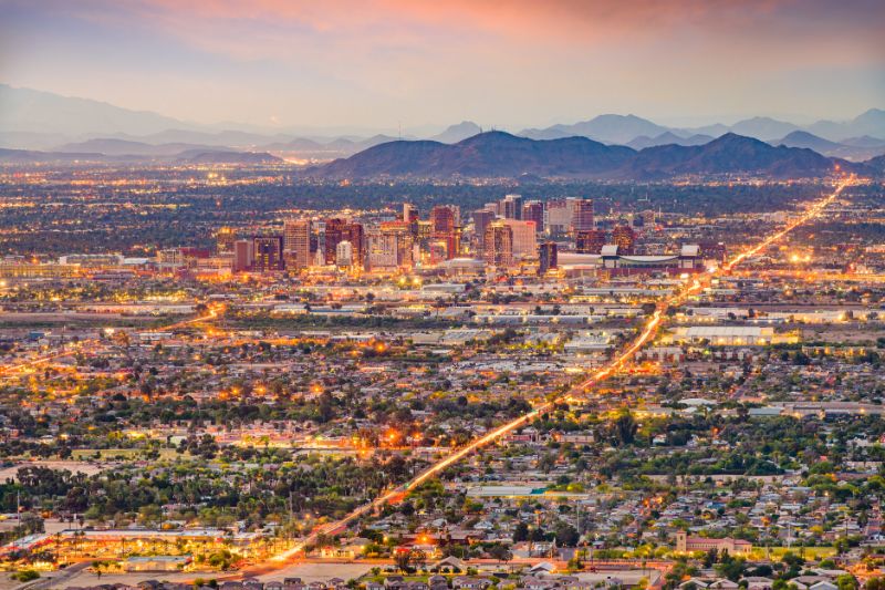 Aerial view of Phoenix Arizona