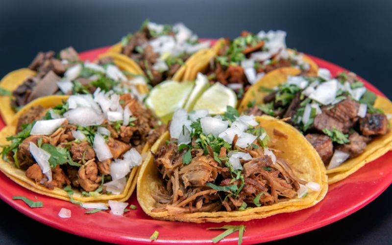 Tucson Street Tacos Plate with Asada and Carnitas