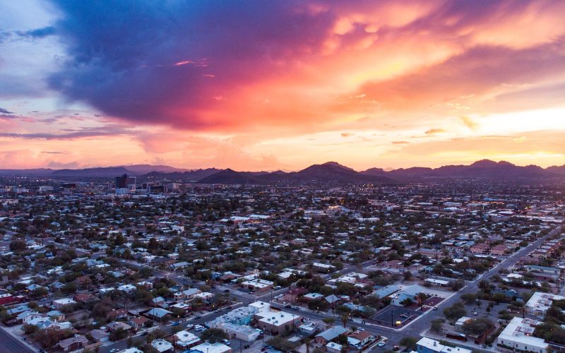 Overhead Photo of the City of Tucson